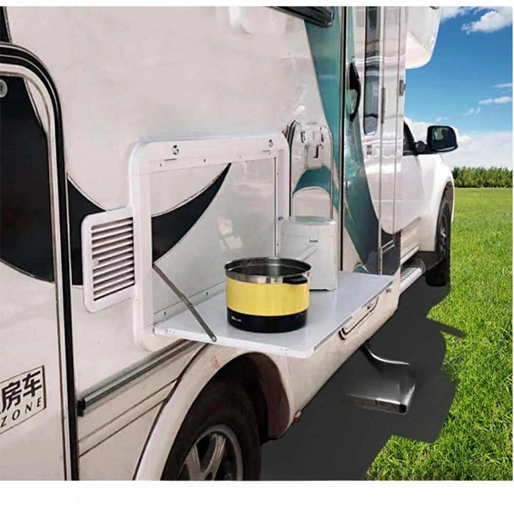 RV exterior dining table folding with lock attached car body table board car aluminum alloy extended  body