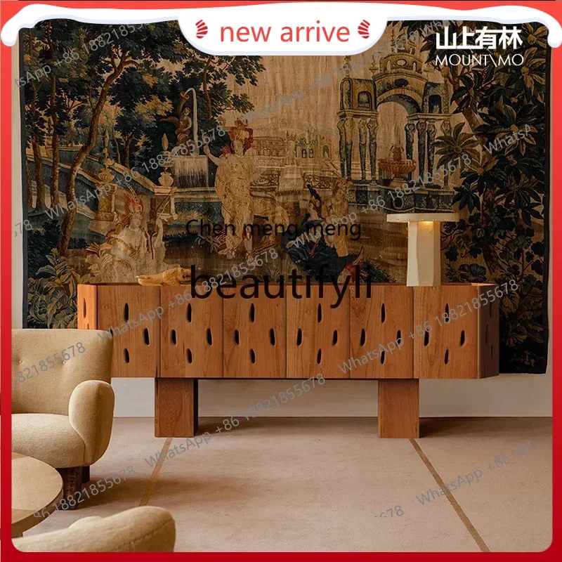 SS S7486 Solid wood side TV cabinet Cherry wood storage dining side cabinet Designer side cabinet can be customized