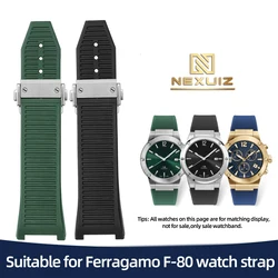 Concave Silicone Watch with Accessories For Ferragamo Sports Series F80 Men's Watch Strap 26mm F-80 Waterproof Rubber Watch Band