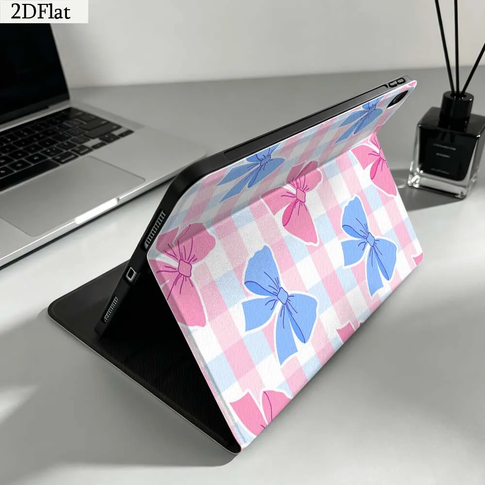 Cartoon Argyle Bow Pattern Gift For iPad Pro mini Air A16 A14 6 5 4 6th 7 7th 11th 9Gen 13 M5 11 A17 Pro M4 Inch Tablet Case 2