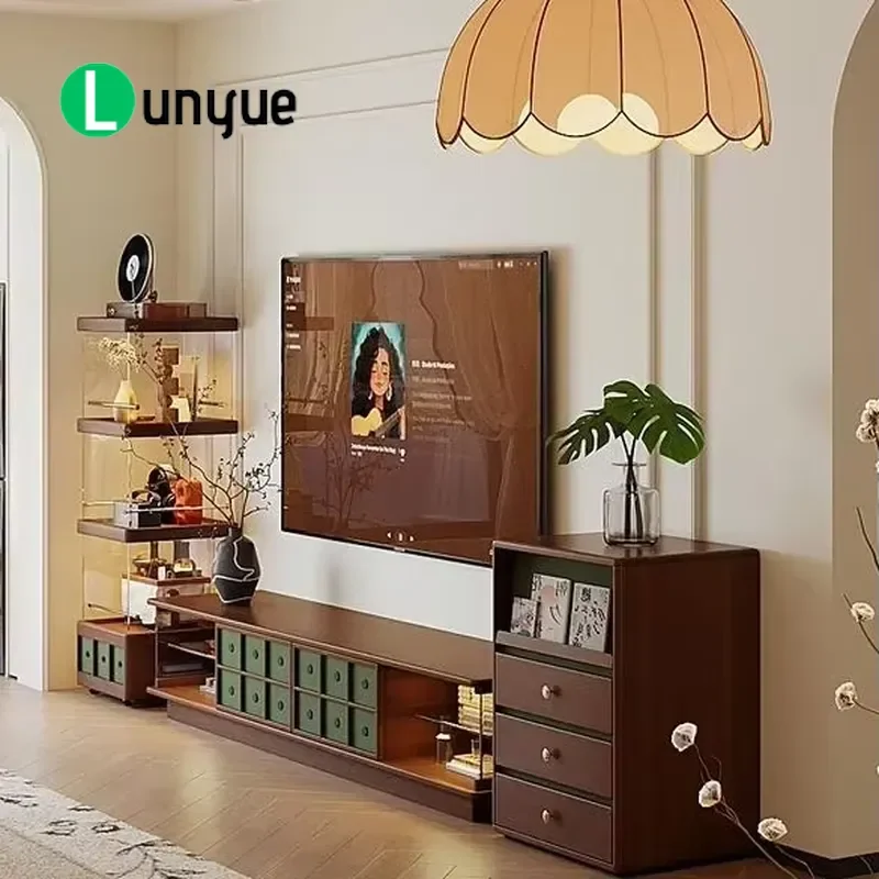 Modern Luxury Solid Wood TV Cabinet Handmade Meibawu Furniture Durable Eco Friendly Simple Design For Living Room Home Decor