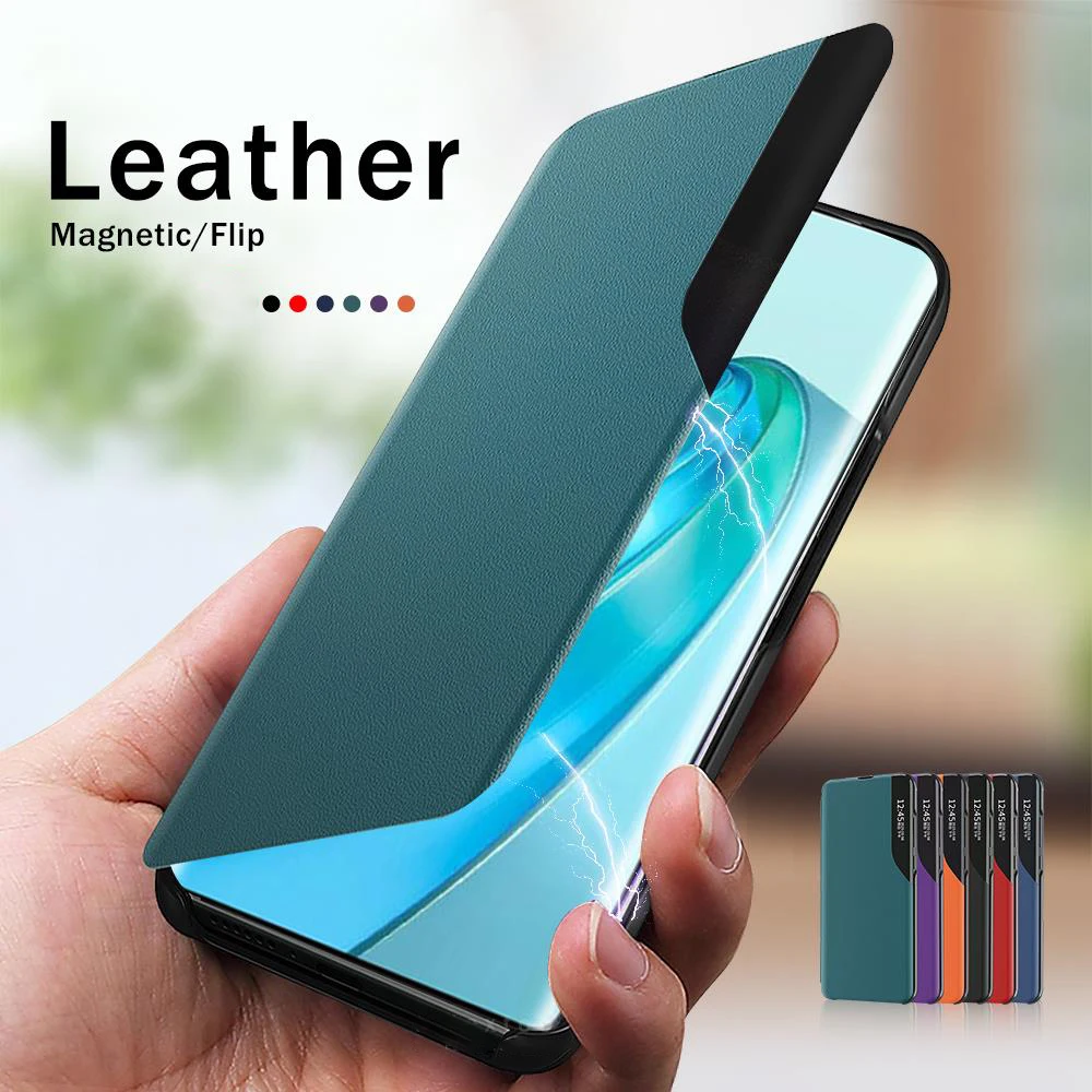 PU Leather Smart Window View Cover For Samsung Galaxy A54  A14 A24 4G A34 5G SamsungA54 Case Magnetic Stand Flip Phone Coques