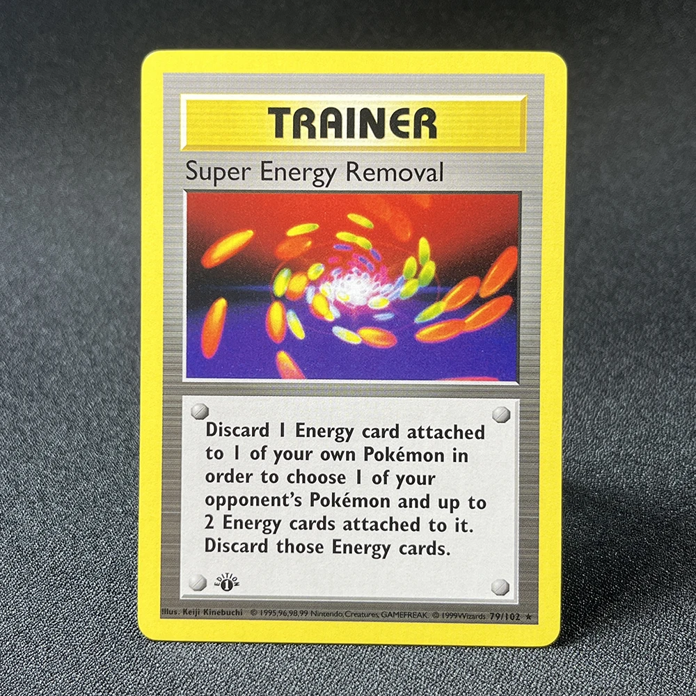 Pokémon Base Set PTCG Single Card Trainer Item Pokédex Super Energy Removal Board Game Card Classic Game Collection PROXY Card