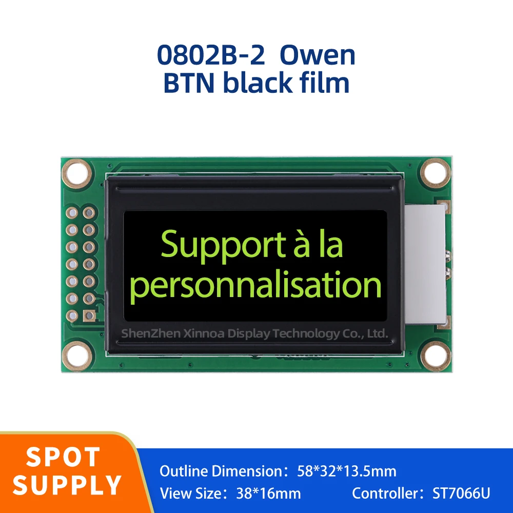 

0802 Multilingual Module Character LCD Module Display Screen BTN Black Film Yellow Words 0802B-2 European LCD Screen