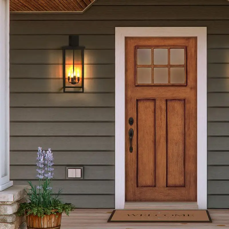 شمعدان حائط خارجي أسود فاتح مقاس 30 بوصة 4 بوصة، تركيبات جدارية مقاومة للطقس للشرفة والحديقة والفناء ولا يتضمن لمبات