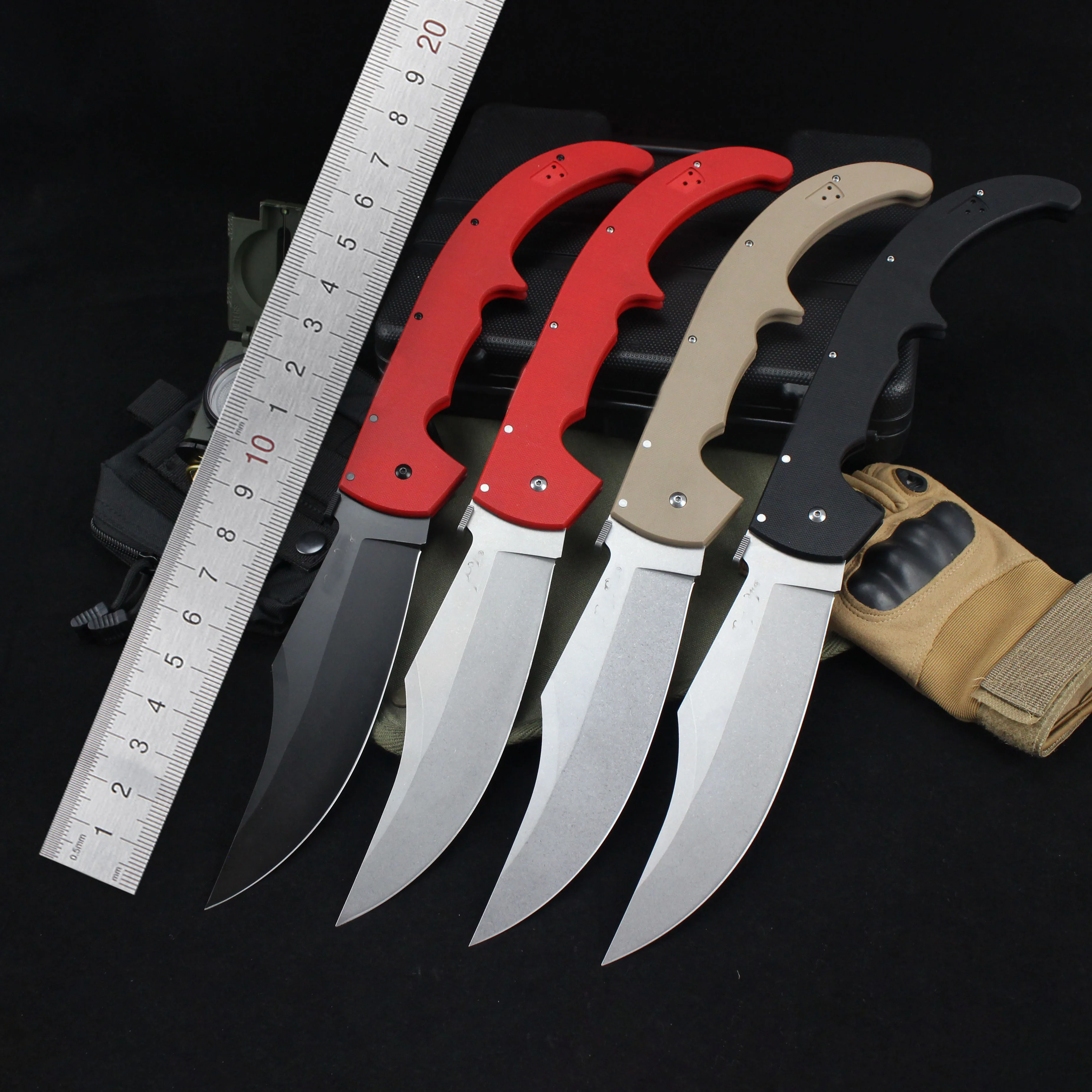 XL Knife Hunting Camping military Folding Knife 8CR13MOV Steel G10 Knives High hardness Outdoor Survival multifunction EDC Tool