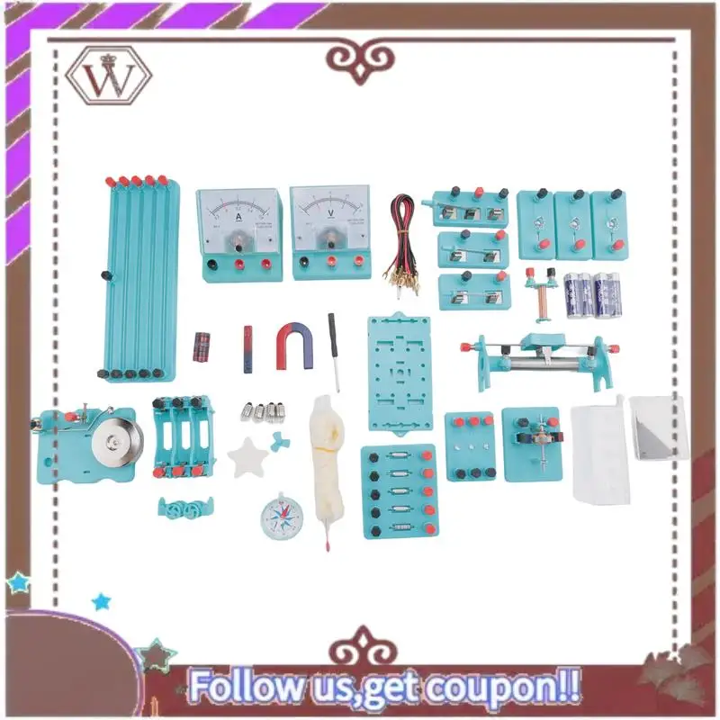 ABBG-Kids Electricity Circuit Learning Kit Physics Experiment Kit Basic Educational ABS Electricity Magnetism Learning Tool