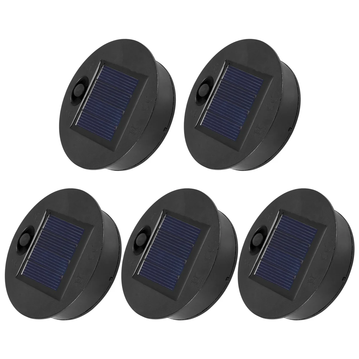 FUFU 5 Pack Replacement Solar Light Parts(Top Size 2.76 Inches Bottom Size 2.36 Inches)7 Lumens Warm White LED Waterproof