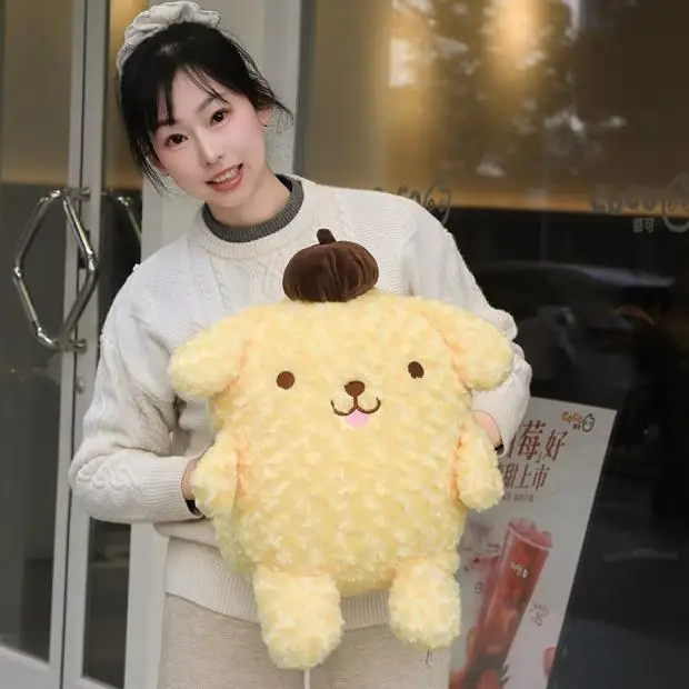 

Adorable Sanrio Pom Pom Purin Peluche Doll Soft Stuffed Anime Yellow Dog Plushies Pompompurin Plush Toy Sofa Bed Home Decor Gift