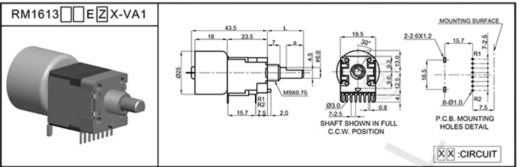 Sunway 168 power amplifier motor driven volume dual potentiometer 20K axis length 20MM