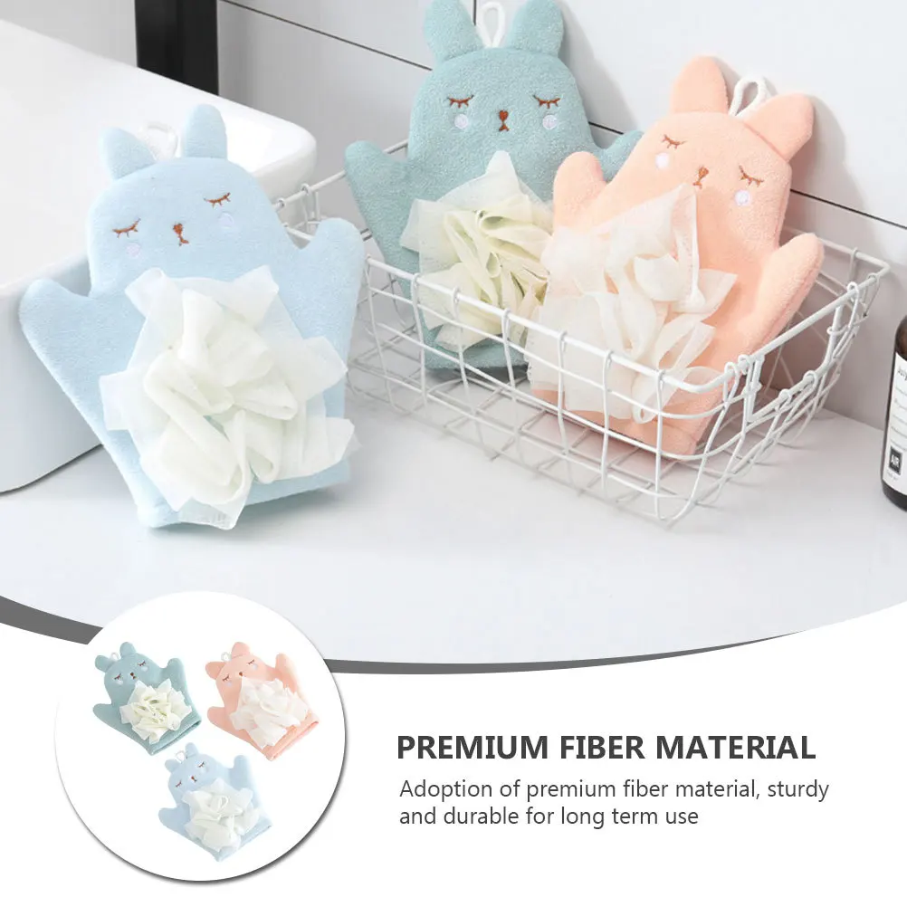 

3 Pcs Gloves Body Exfoliating for Shower Bathroom Sponge Loofah Mitt Scrubber Sponges