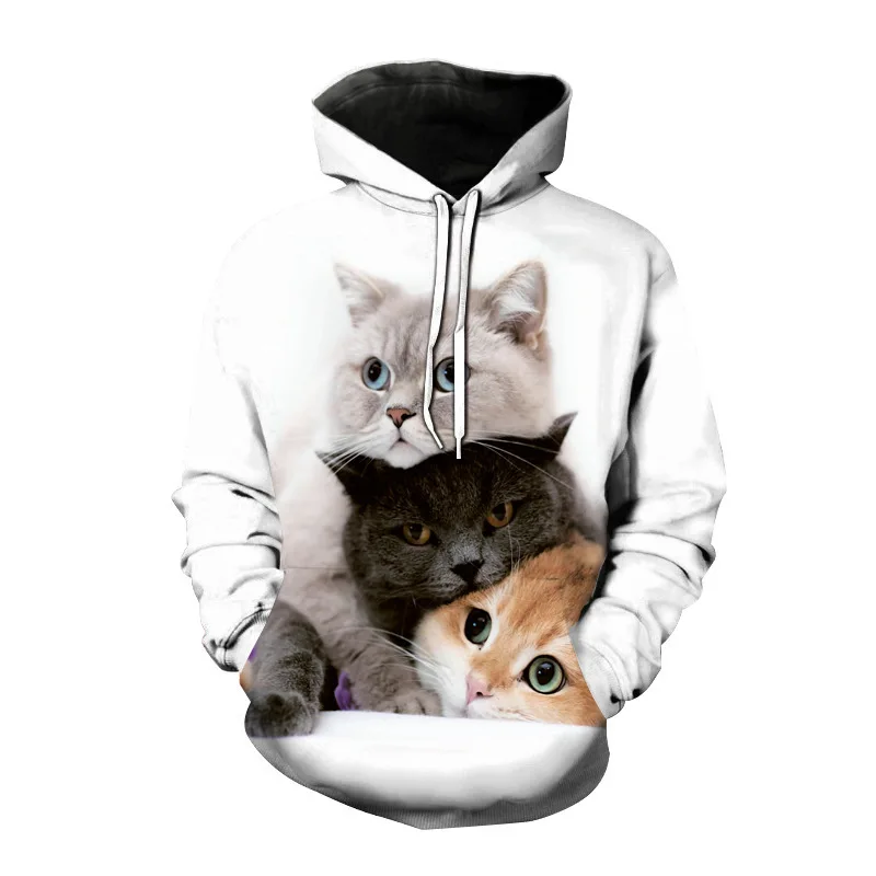 

Women's Men's Casual Fashion Animal Cat Meow Star 3D Sweatshirt Printed Pullover Casual Hoodie Sweatshirt