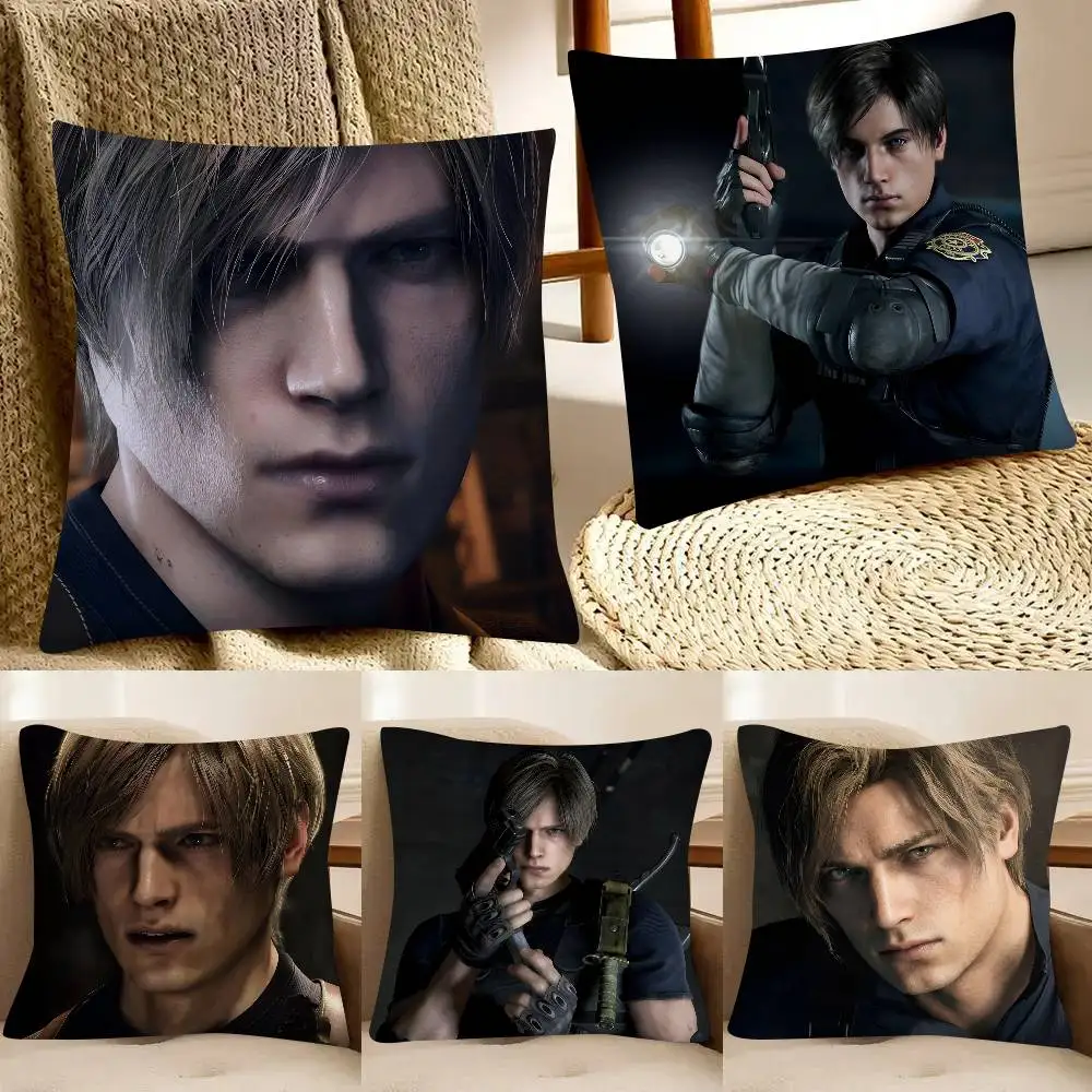 Leon Kennedy Game Resident Evil Pillow Case Fashion Square Pillowcase Bedroom Sofa Room Ins Decoration Leisure