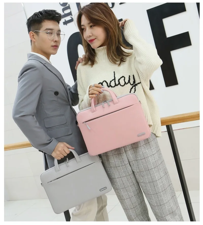 Brand Messenger Handbag Man Lady Laptop Bag 13,14,15.6,16 Inch Shoulder PU Leather Case For MacBook Notebook Computer PC