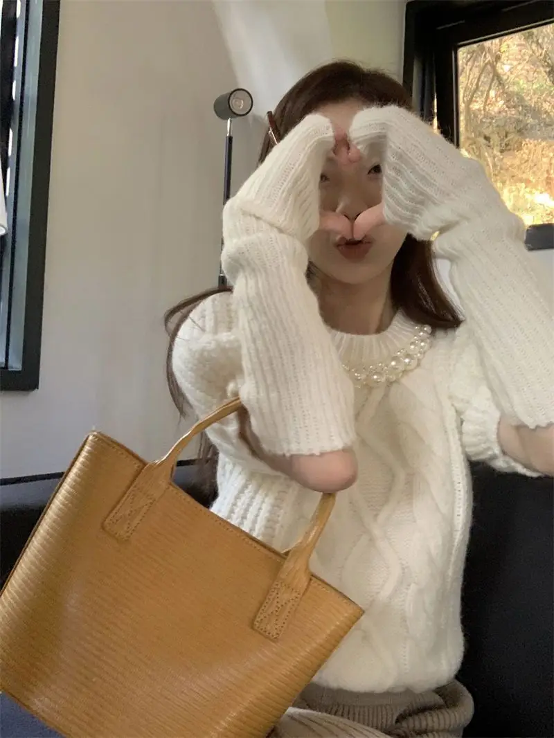 

Свитера Джемперы Пуловеры Женский пуловер с кисточками Эластичность Псевдо из двух частей OL Леди Деловая работа BF Y2K Профессиональная встреча