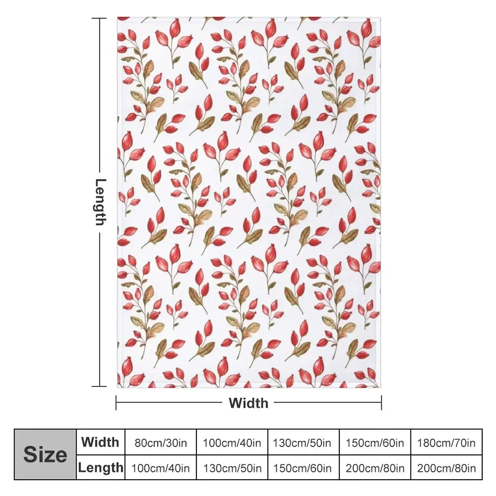Watercolor Rosehip Pattern Throw Blanket bed plaid Tourist Retros Furry Giant Sofa Hairys Blankets