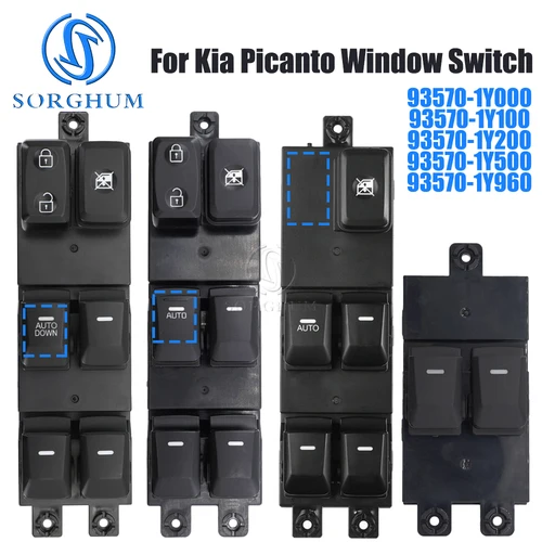SORGHUM para Kia Morning Kia PICANTO TA 2011-2016 interruptor de Control de ventanilla eléctrica botón de bloqueo piezas de coche 935701 Y500 93570-1Y960 Recambios
