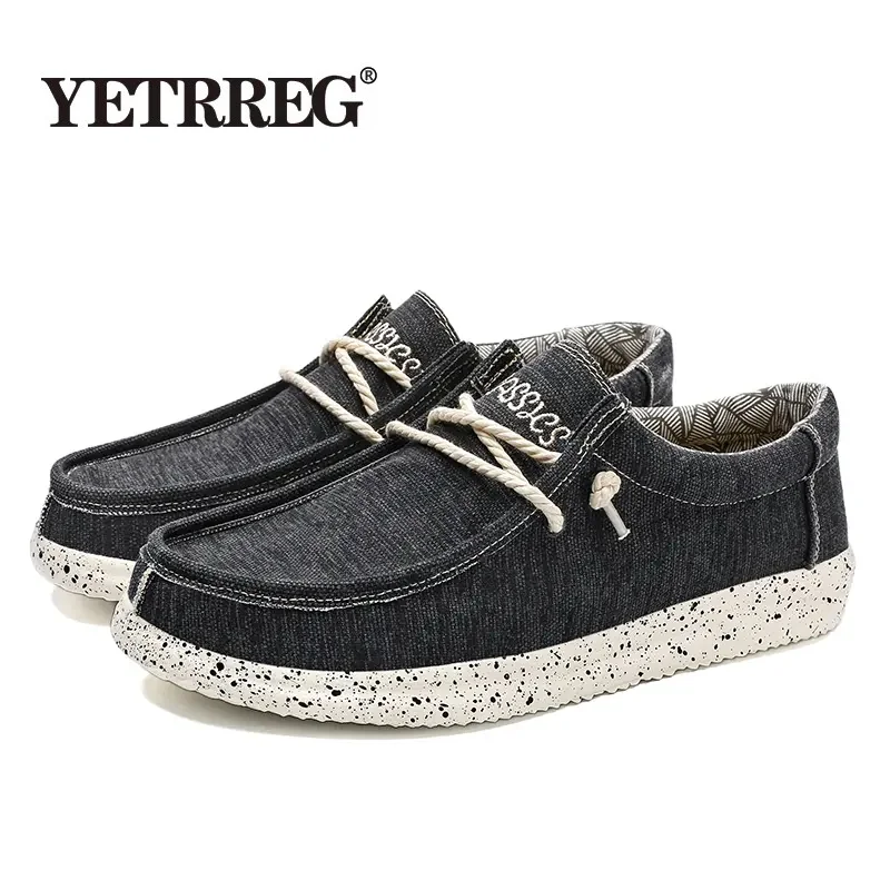 Large Size Outdoor Men\'s Casual Denim Canvas Shoes Vulcanize Shoes Fashion Luxury Style Designer Breathable Men Sneakers Loafers