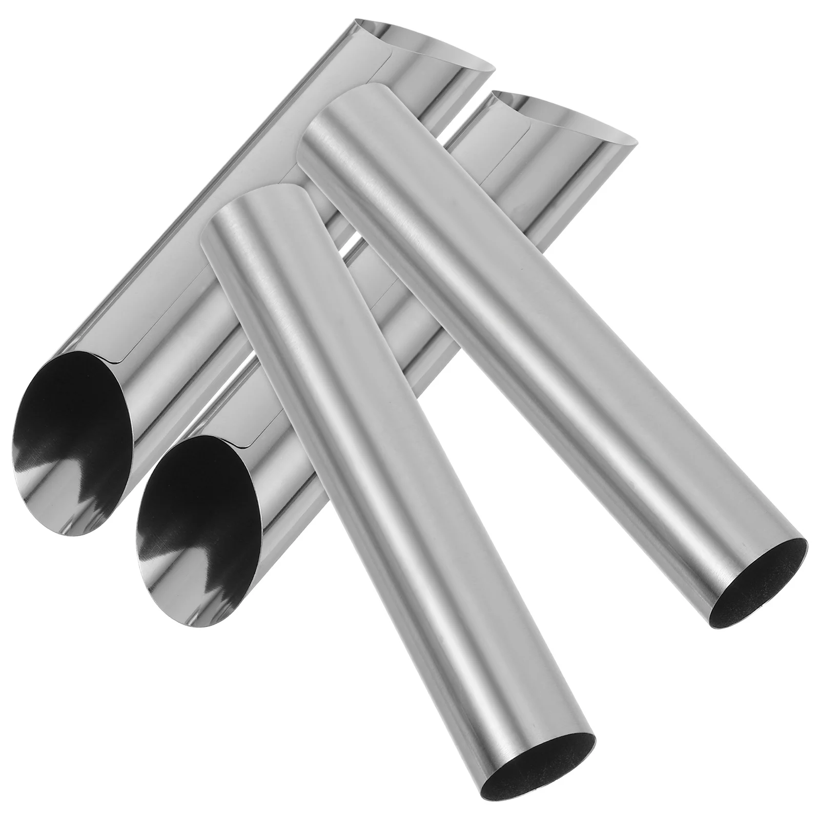 

4pcs Bread Tube Mold Large Size Hollow Non Stick Cone Horns Stainless Steel Baking Tools Cream Cones Pastry Molds Cylindrical