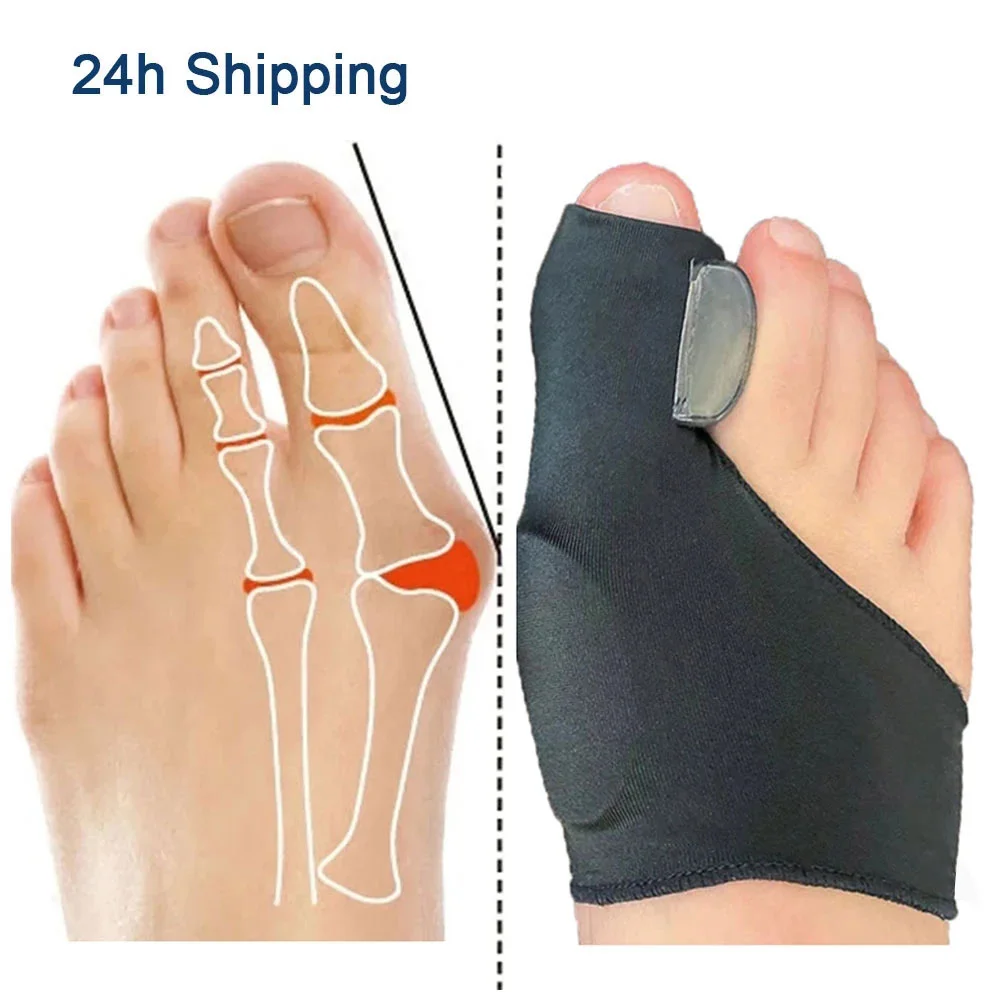 1pair Straightener Tools Toe Separator Hallux Valgus Bunion Corrector Orthotic Feet Bone Thumb Adjuster Correction Pedicure Sock