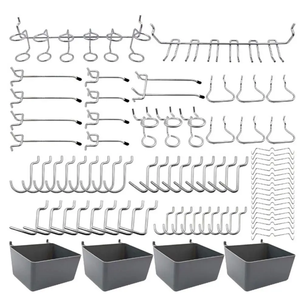 80Pcs Save Space Grid Wall Display Hooks Rust-proof Corrosion Resistan Pegboard Hooks Multifunctional Easy To Use