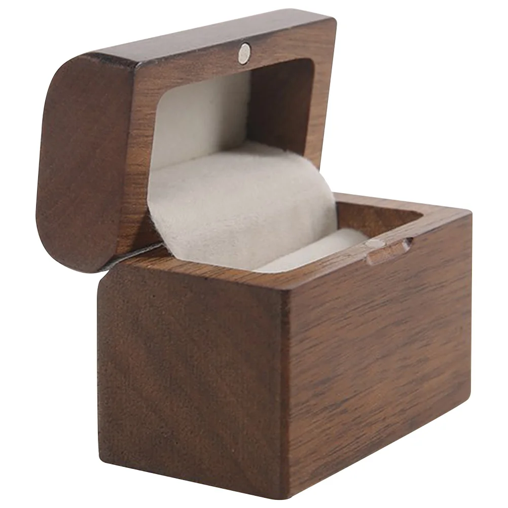

Wooden for Small Jewelry Case Wedding Decor Wood Ring Box Engagement Proposal Box Proposal Gift Idea Ring Boxes