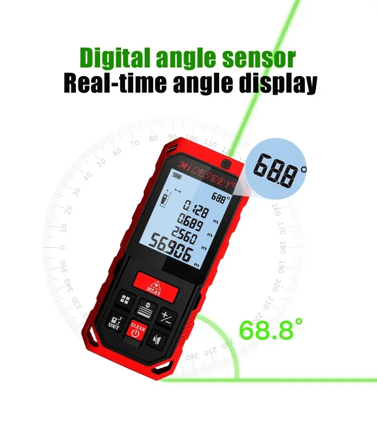 S2/S8G Green Laser Distance Meter IP65 Waterproof Digital Rangefinder Rechargeable Bluetooth Length Measure Instrument