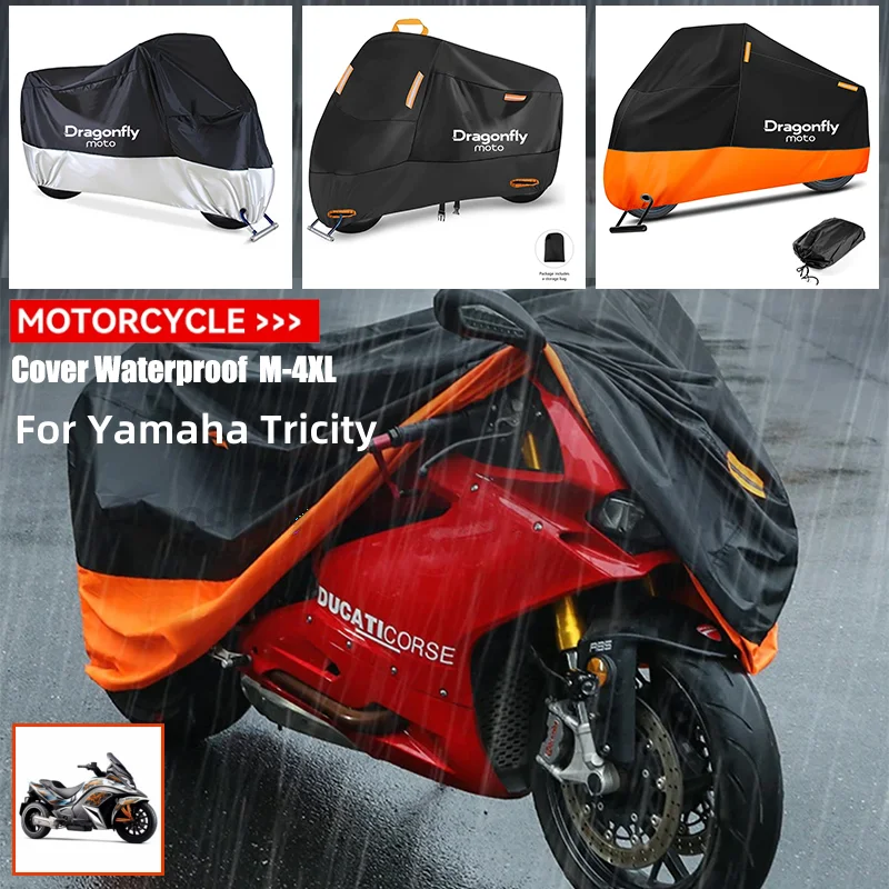 Dragonfly Motorcycle Waterproof Cover For Yamaha Tricity 300 125 155 2018 2019 2020 2021 2022 All Season Dustproof UV Protective