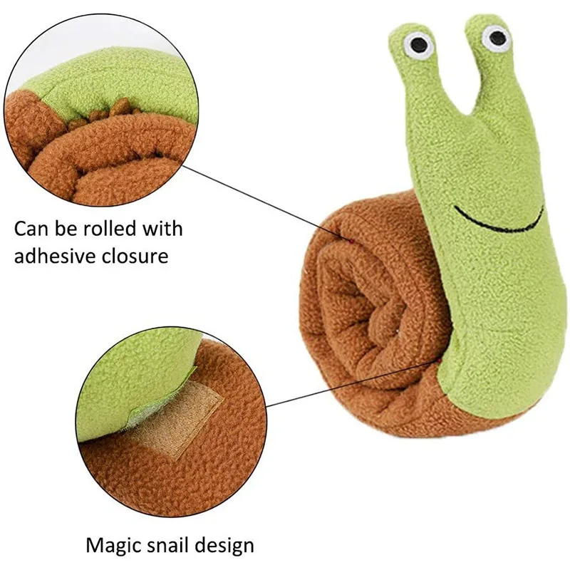 Dog Squeak Toys Pet Sniffing Plush Snails Toys Tibetan Food Molar Puzzle Dog Toys Interactive Dog Puzzle Toy Feeder Pet Supply