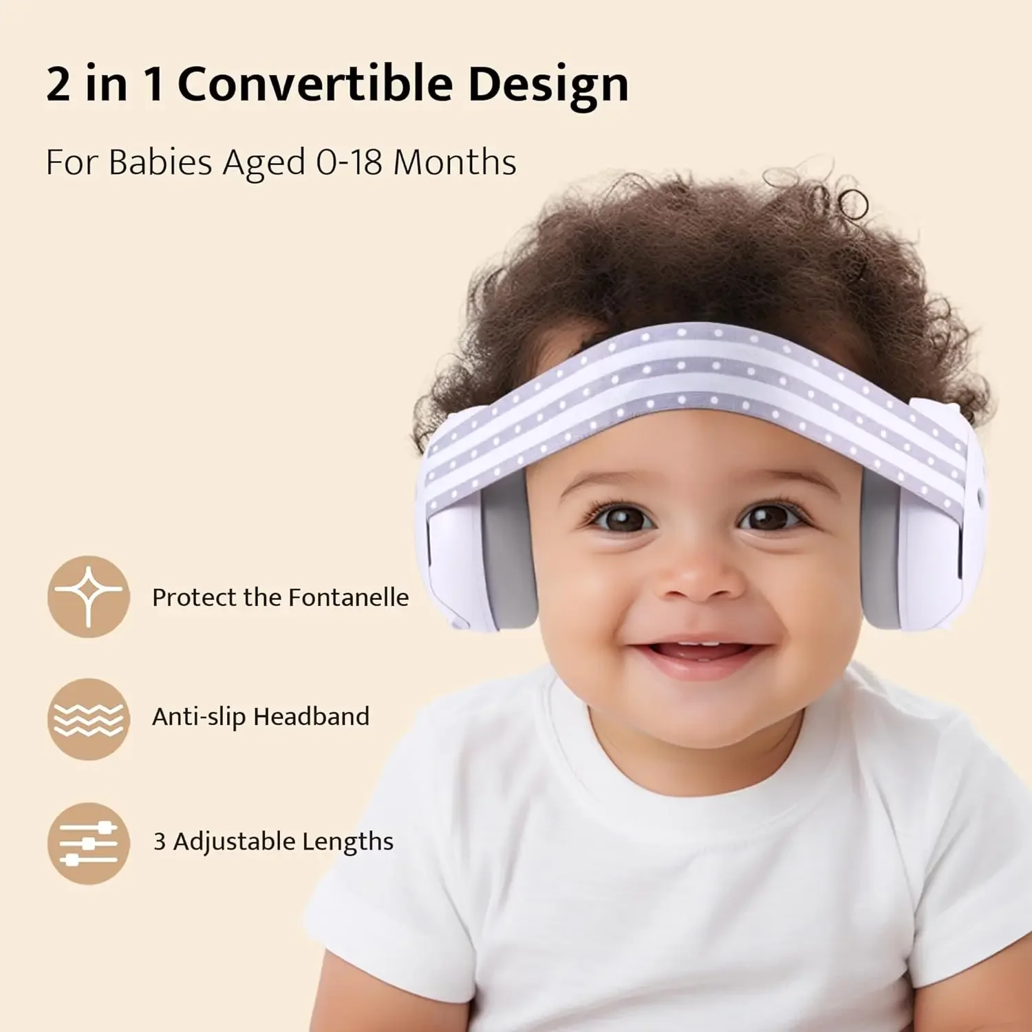 2 in1 Baby Ear Protection for Babies and Toddlers Up to 36 Months Noise Reduction Earmuffs Comfortable Baby Headphones for Sleep