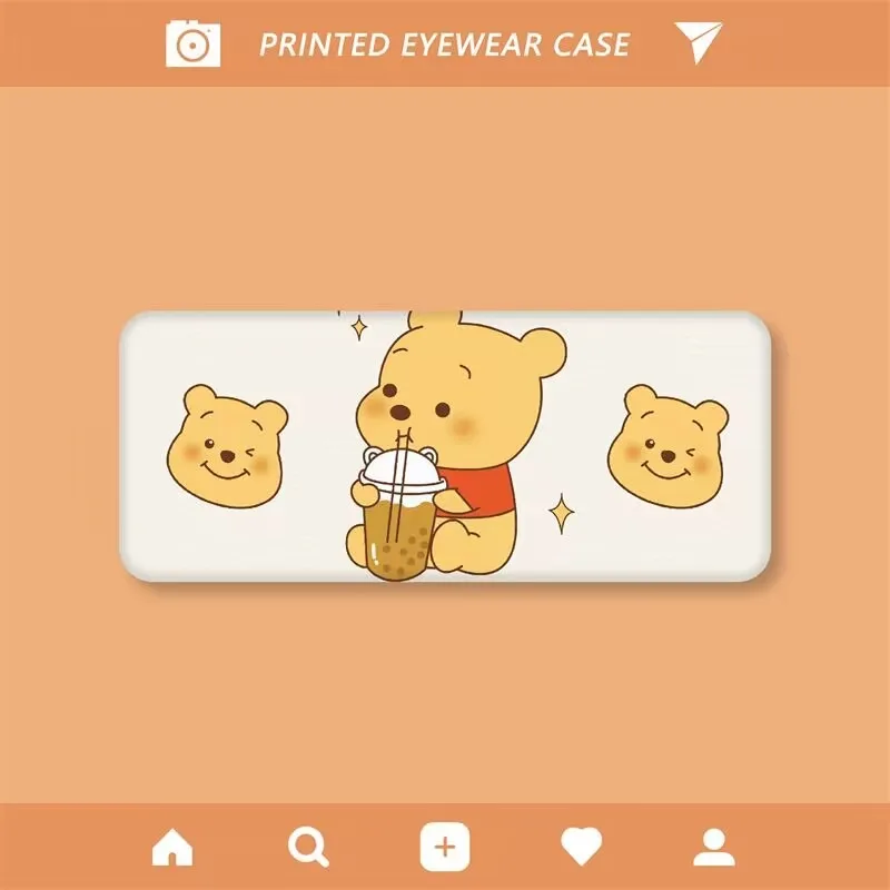 Winnie the Pooh animation periferiche cartoon creative glasses storage box cute simple high-look portable miopia glasses case