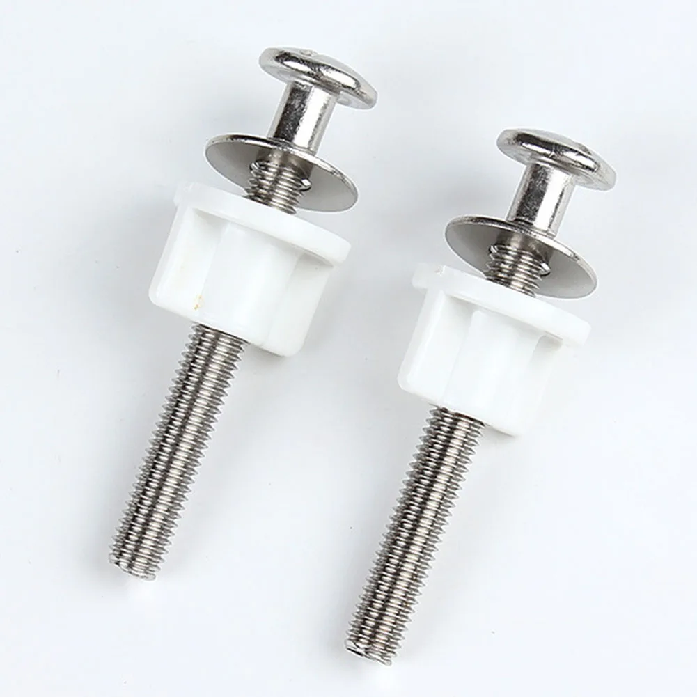 Toilet Lid Toilet Seat Toilet Screw Nut Toilet Bolt Hinge Antirust Fixed Action PP Silver Size 74mm Hotel Toilet