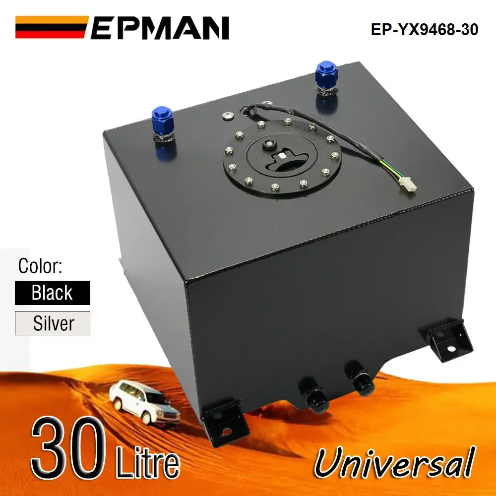 EPMAN Universal Aluminum Fuel Surge Tank System Complete Kit 30 Litre With Sensor EP-YX9468-30