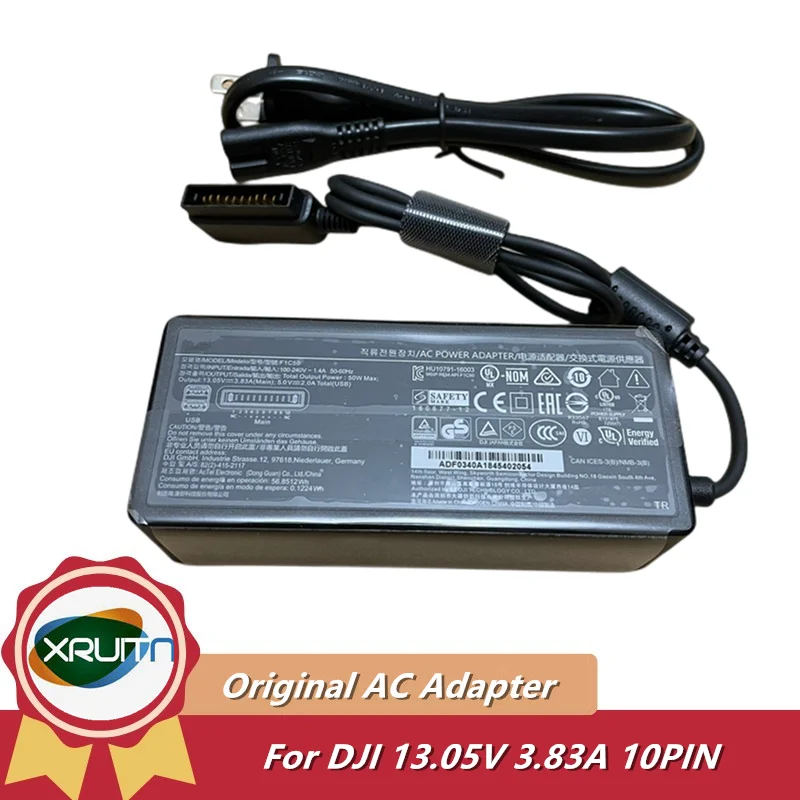 

Original For DJI Mavic Pro Drone 50W Battery Charger AC Power Adapter 13.05V/3.83A 5V2A F1C50 10PIN Power Supply