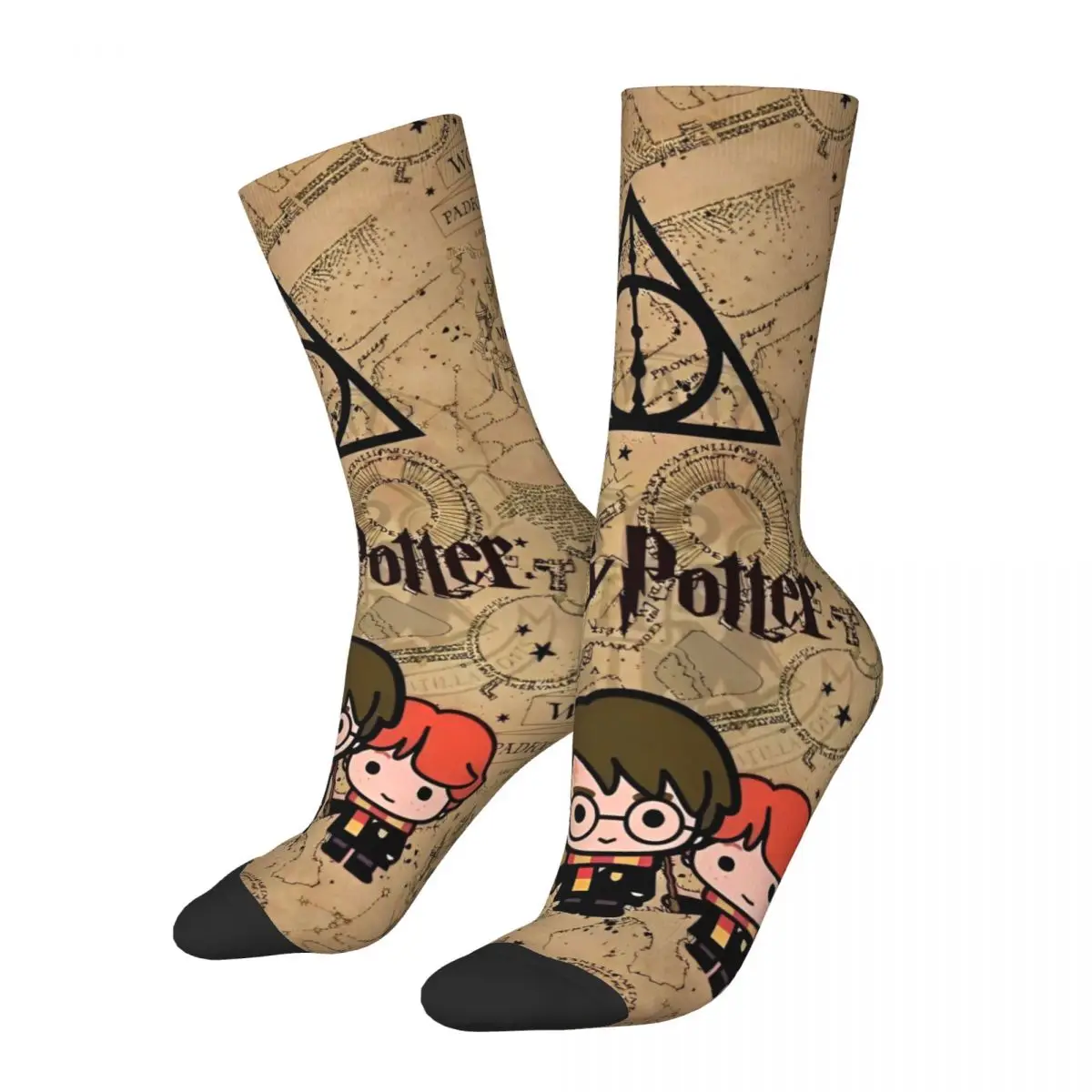 Calcetines de pareja Harrys Potters medias otoño novedad calcetines medianos suaves calcetines antideslizantes de escalada personalizados