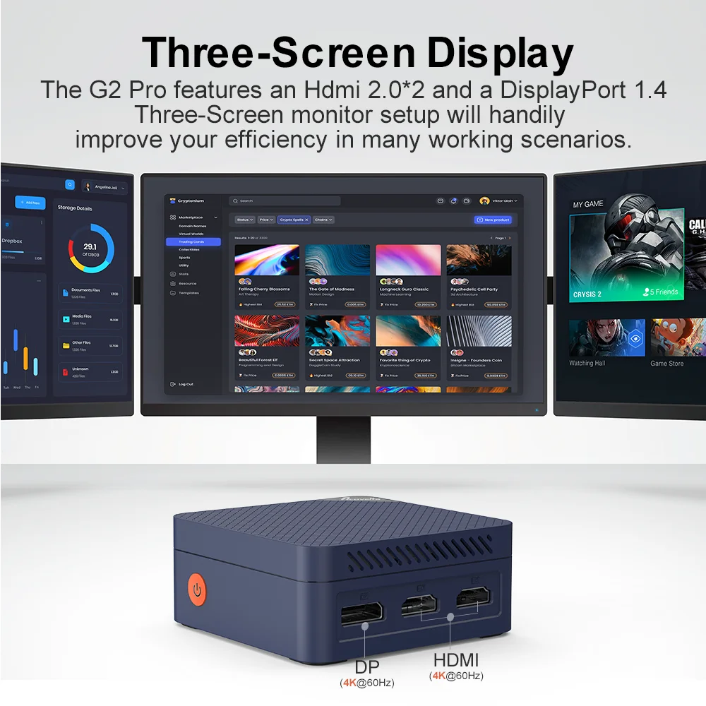 كمبيوتر صغير Ninkear G2 Pro كمبيوتر صغير Intel N150 حتى 3.6 جيجا هرتز 12 جيجا بايت DDR5 512 جيجا بايت M.2 SSD win11 pro كمبيوتر مكتبي صغير كمبيوتر مكتبي صغير