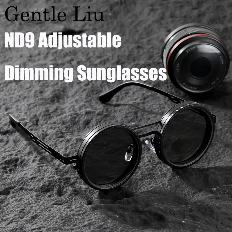 

Поляризованные круглые солнцезащитные очки ND9, мужские солнцезащитные очки с регулируемым затемнением, люксовый бренд 2021, солнцезащитные очки в стиле стимпанк для мужчин, очки с фильтром для рыбалки