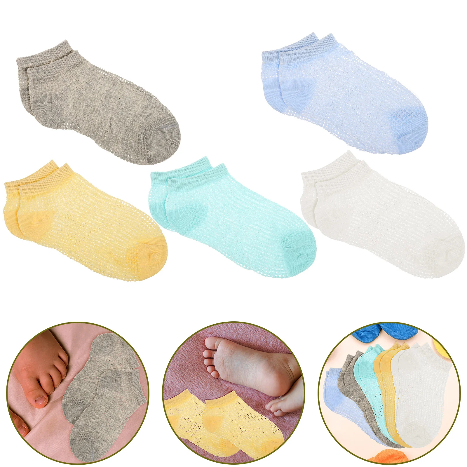 

5 Pairs Socks Casual Ankle for Breathable Coordinating Colors
