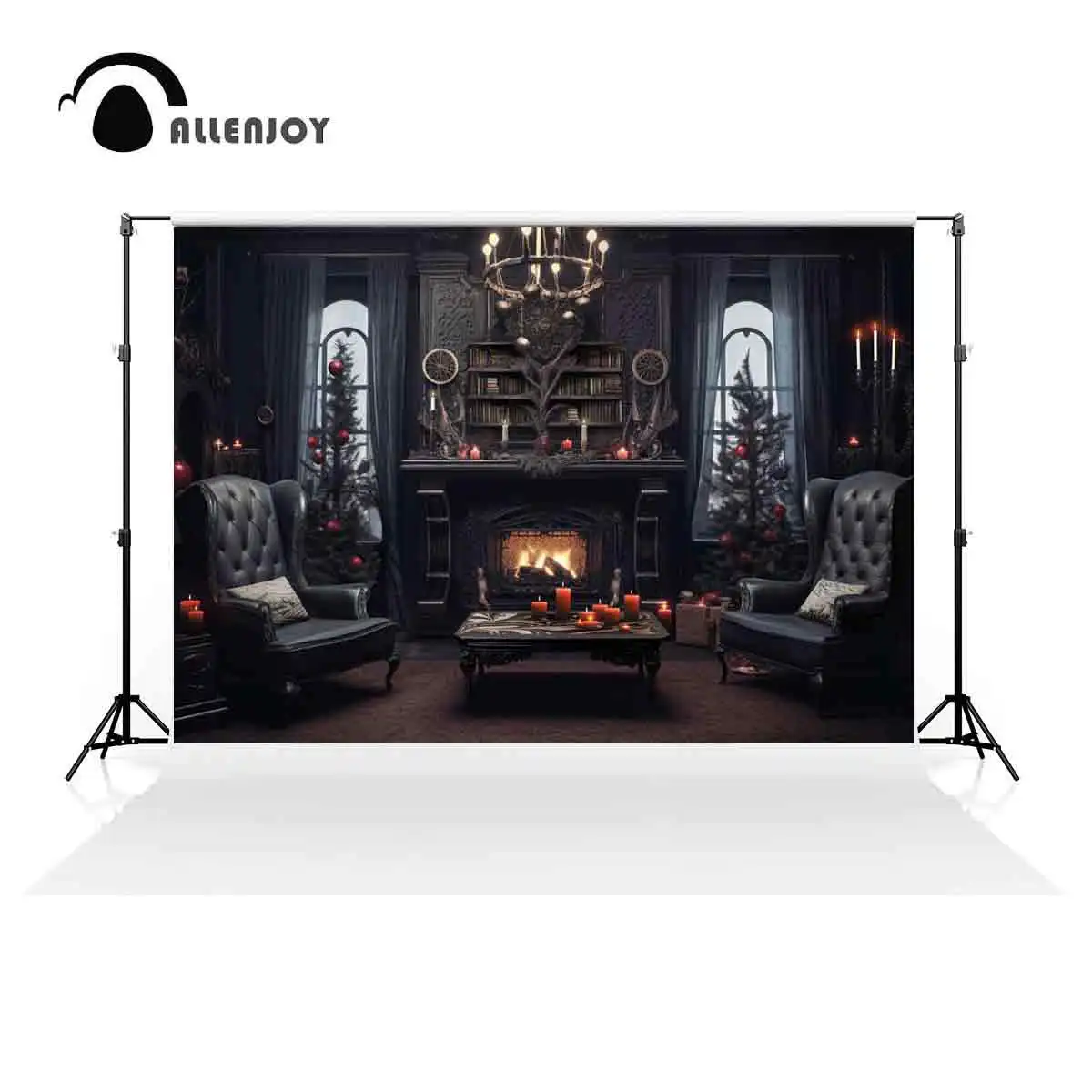 Allenjoy Dark Gothic Christmas Indoor Photography Backdrop