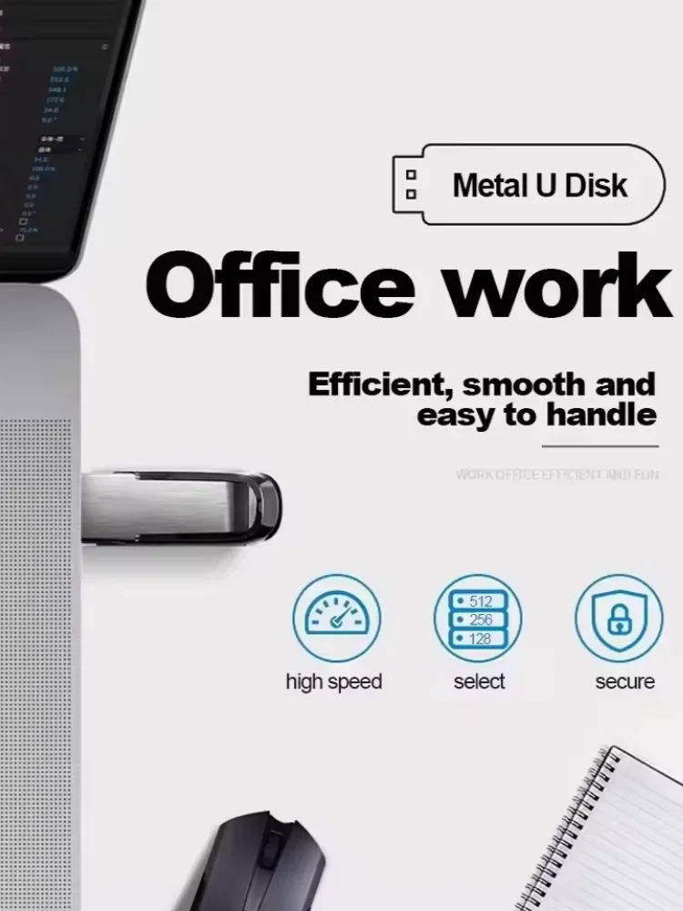 Lenovo 2TB USB 3.2 Metall-Flash-Laufwerke, super schnelle USB-Sticks, 1TB 512GB, tragbare USB-Sticks für Auto, Telefon, Computer