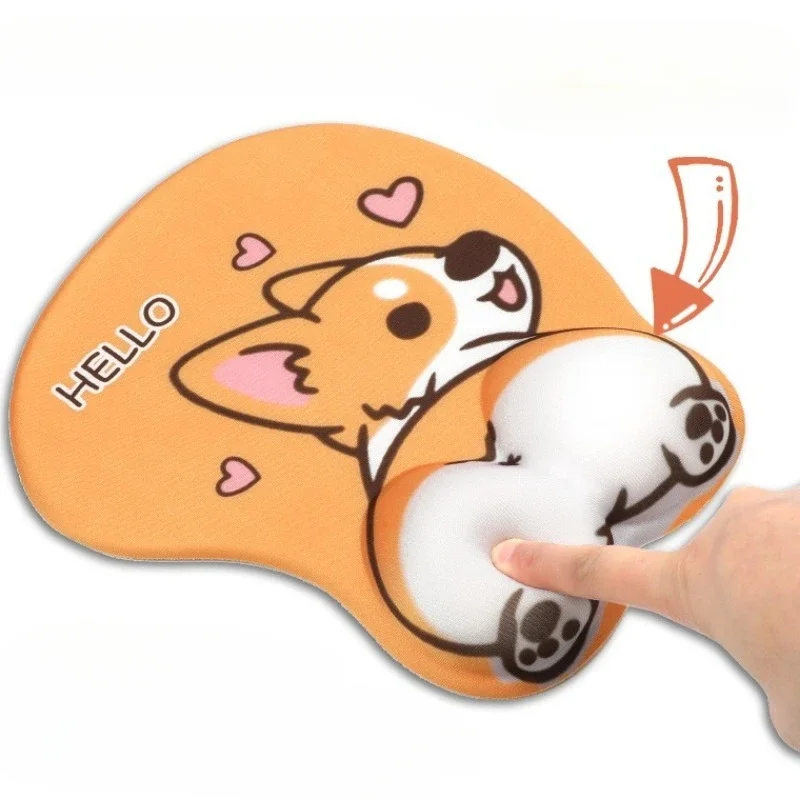 Corgi Silicone Wrist Guard Mouse Pad Cute Men and Women Comfortable Palm Wrist Rest Computer Keyboard Rest Personalized Creative