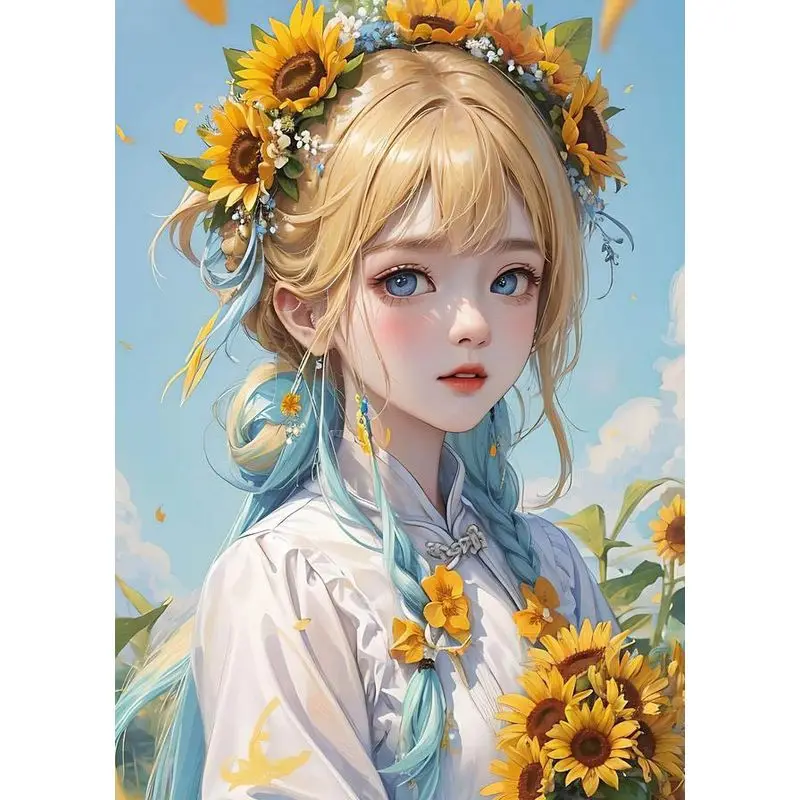 GATYZTORY 40X50cm Painting By Numbers With Frame Anime Girl Wall Decors Gift Figure Painting On Canvas Handiwork Kill Time Gift