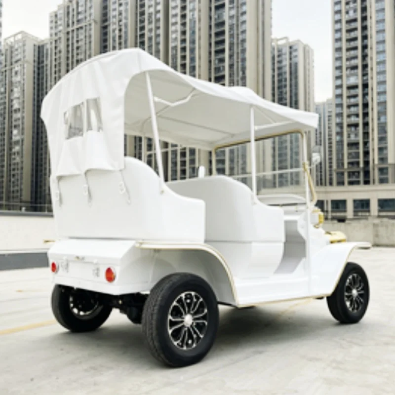 Customizable Antique Classic Golf Cart With Bluetooth Speakers, Ball Washer, 72V Electronically Controlled vintage Engine.
