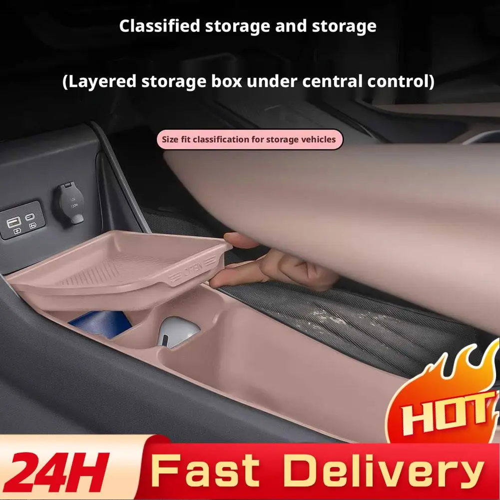 

for BYD Seagull Car Center Console Storage Box Under Double-layer Auto Box Handrail Organizer Storage Console Center Case F7I4