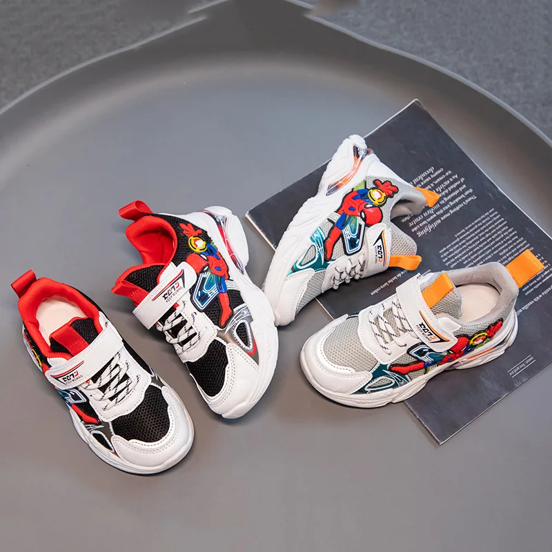 Buty dziecięce Disney modne kreskówka Spiderman chłopięce buty sportowe typu Sneakers oddychające buty sportowe antypoślizgowe buty studenckie buty