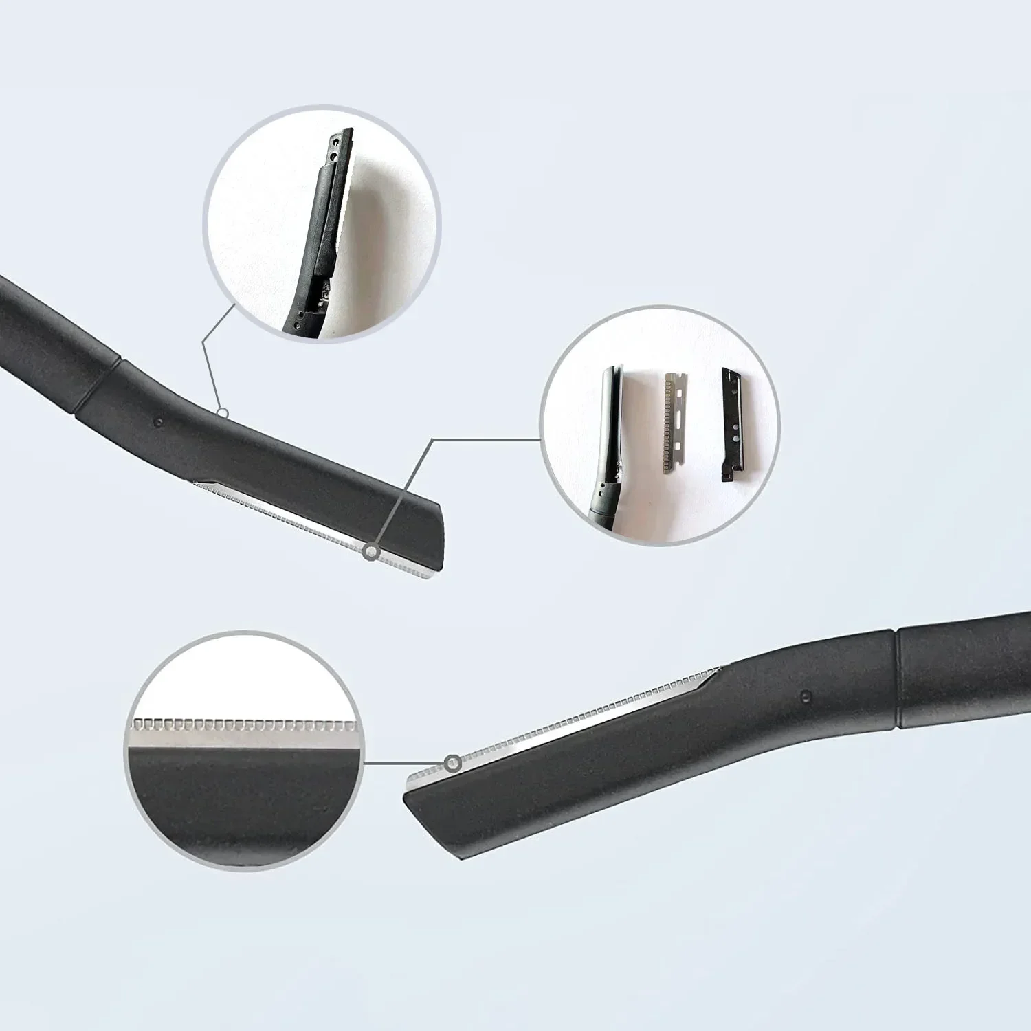 Kit rasoio per sopracciglia Barba Trimmer Dermaplaning Strumento Shaper Rasoio per viso per barba Baffi Rasoio con 6 set di lame