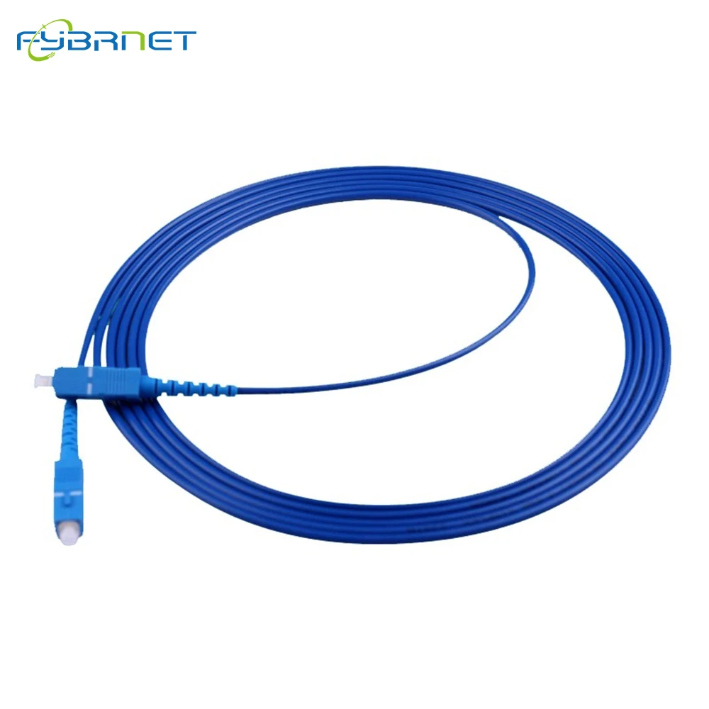 1/2/3/5M Indoor G657A1 Simplex OS2 Single Mode SC UPC to SC UPC Armored 3.0mm Fiber Optic Patch Cable