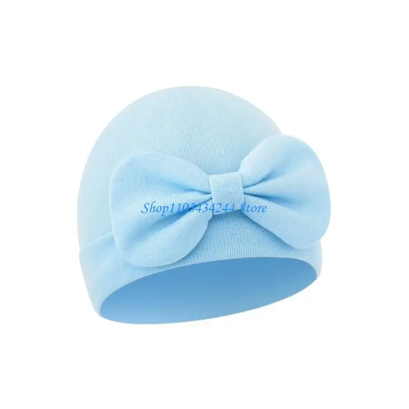  Cotton Bonnet Hat Newborns Bowknot Charm Bonnet Soft Breathable Baby Fetal Hat