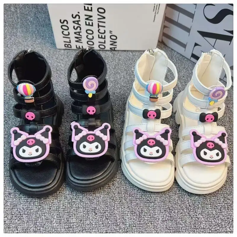 

Kuromi Sandals Soft Bottom New Sanrios Girl Summer Princess Fashion Leisure Light Comfortable Children's Shoes Kawaii Cartoon