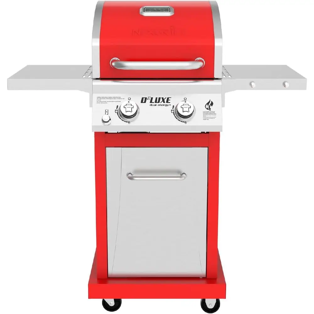

Газовый гриль Deluxe с 2 конфорками, решеткой площадью 401 кв. дюйма, мощностью 28000 Вт, панелью управления Stainlntrol и откидным боковым столиком, газовый гриль для барбекю на пропане или для использования на открытом воздухе.